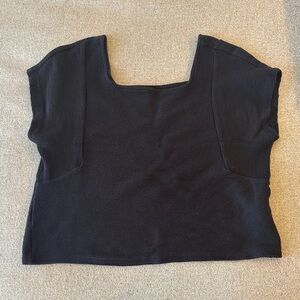 Madewell Short Sleeve Ribbed Top / Black / Size M